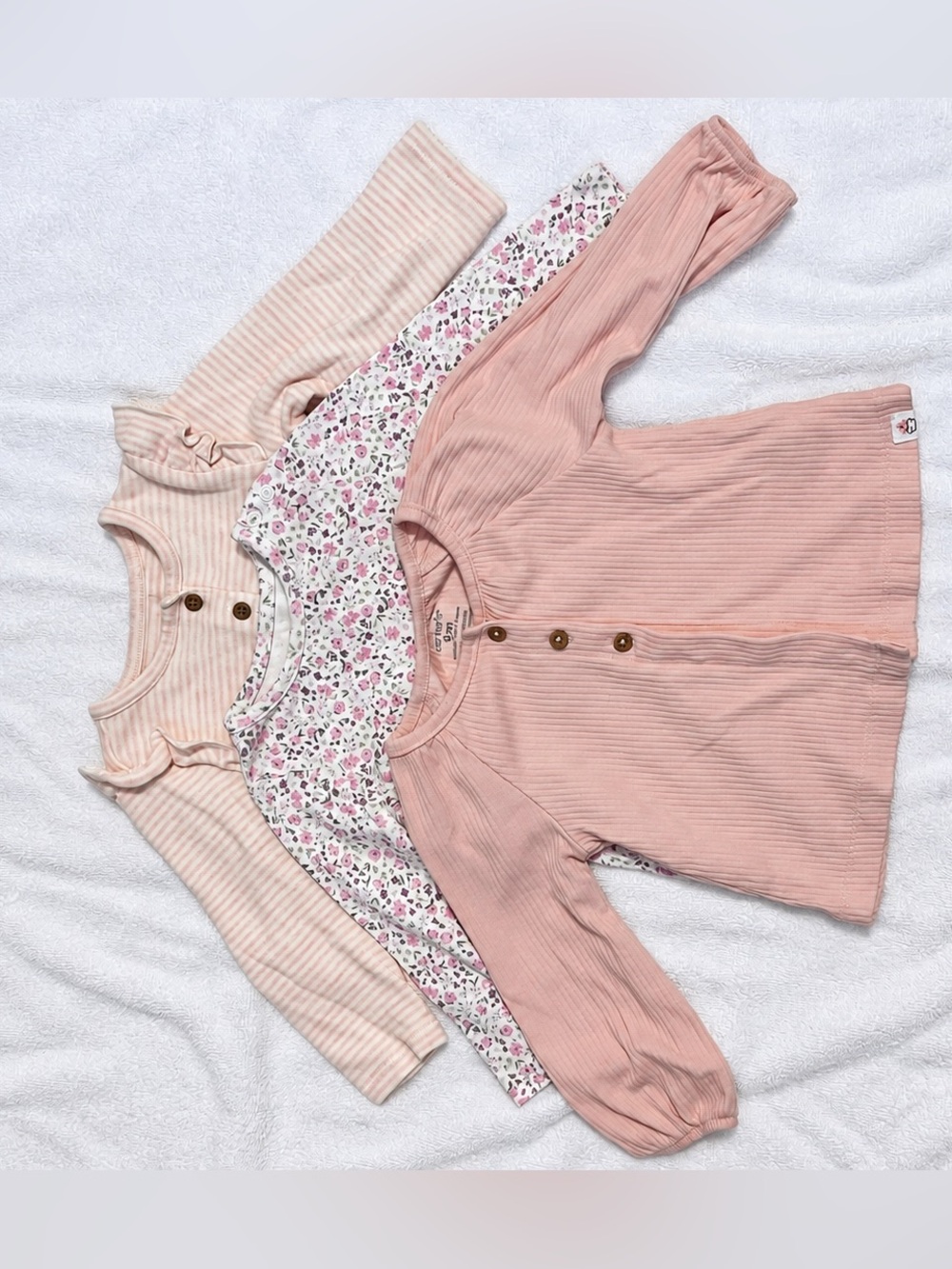 Carter's Baby Floral Romper Set Pink & White 9M